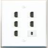 5 HDMI USBC Flat/Solid Wall Plate [White] view 1