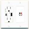 [1 Ports] Speaker Wall Plate with USB A and C Chargers [White] view 1