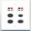 3.5mm RCA-Blue 2 Speaker 2 TOSLINK Flat/Solid Wall Plate [White] view 1