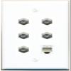 5 COAX PHONE Flat/Solid Wall Plate [White] view 1