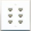 6 Phone Flat/Solid Wall Plate [White] view 1
