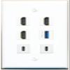 3 HDMI USB-3 2 USBC Flat/Solid Wall Plate [White] view 1
