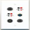 2 3.5mm RCA-Blue 2 Speaker TOSLINK Flat/Solid Wall Plate [White] view 1