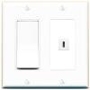 [1 Ports] USBC Wall Plate with Decorative Light Switch [White] view 1