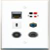 3.5mm CAT7 RCA-Blue Speaker TOSLINK USBC Flat/Solid Wall Plate [White] view 1