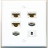 3 CAT6 2 Coax USBC Flat/Solid Wall Plate [White] view 1
