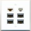 CAT6 4 CAT7 Phone Flat/Solid Wall Plate [White] view 1