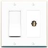 [1 Ports] USB2 Wall Plate with Decorative Light Switch [White] view 1