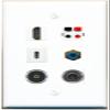 3.5mm HDMI RCA-Blue Speaker TOSLINK USBC Flat/Solid Wall Plate [White] view 1