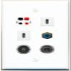 3.5mm RCA-Blue Speaker TOSLINK 2 USBC Flat/Solid Wall Plate [White] view 1