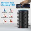 Surge Protector Power Strip - Desk Charging Station with 15W Wireless Charger, Multiple Outlets Charging Station with 16 2300J AC Outlets & 5 USB (2 USB C) Port, for Home, Office, Dorm Room view 2