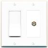 [1 Ports] RCA-White Wall Plate with Decorative Light Switch [White] view 1