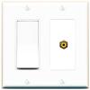 [1 Ports] RCA-Yellow Wall Plate with Decorative Light Switch [White] view 1