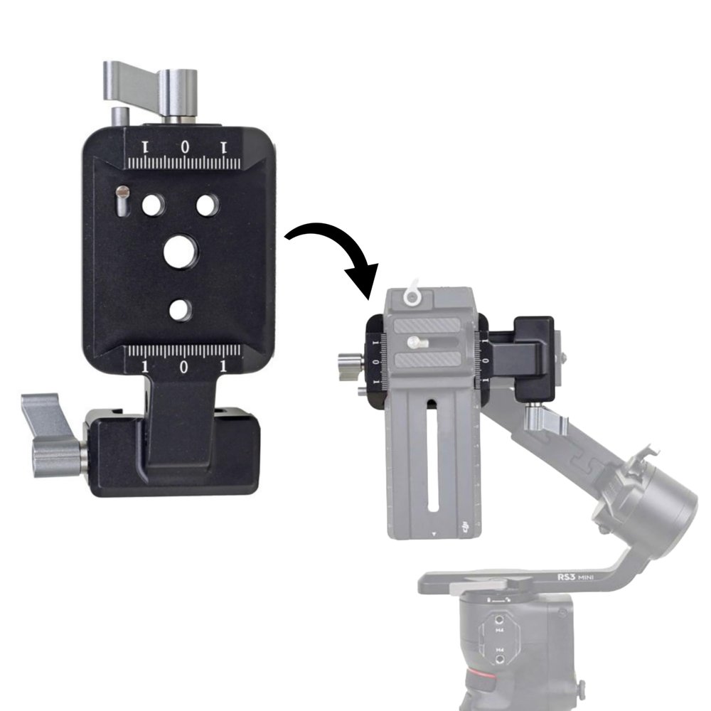 GetZget Vertical Clapper Board Compatible with DJI Ronin RS 3, RS3 Pro, RS2, RSC 2 Gimbal - DSLR Camera Mount Accessories for Vertical Shooting Compatibility