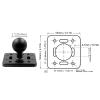 SPYMINNPOO Aluminum Alloy 1in Ball Mount Base Plate, Compatible with AMPS Hole, B Size 1in Ball Dual Socket Arm, Ideal for Boats, Kayaks, Trucks view 3