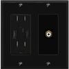 RiteAV RCA-White Wall Plate with USB A Charger Power Outlet [Black] view 1