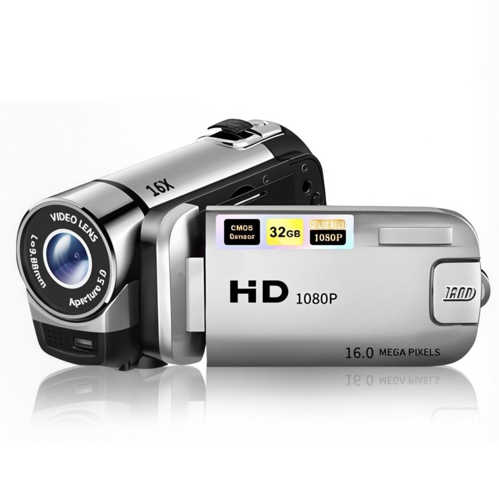 Diyeeni 1080P Digital Camera for Photography, 16MP Vlogging Camera 16X Digital Zoom Digital Camera with 2.4in 360 Flip Screen, Compact Travel Camera for Teens Adult Beginner Kids (Silver)