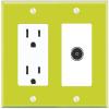 RiteAV TOSLINK Wall Plate with Power Outlet [Pea Green-White] view 1
