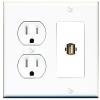 RiteAV USB2 Wall Plate with Round Tamper Resistant Power Outlet [White] view 1