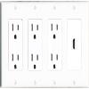 RiteAV HDMI Wall Plate 4 Gang with 3 x 15A Duplex Power Outlets view 1