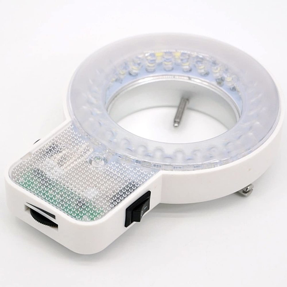 JOEBO Microscope Kit 56PCS Can Control LED Light White Ring Microscope Illumination Metal Adaptor 9000K Microscope Lens Adapters