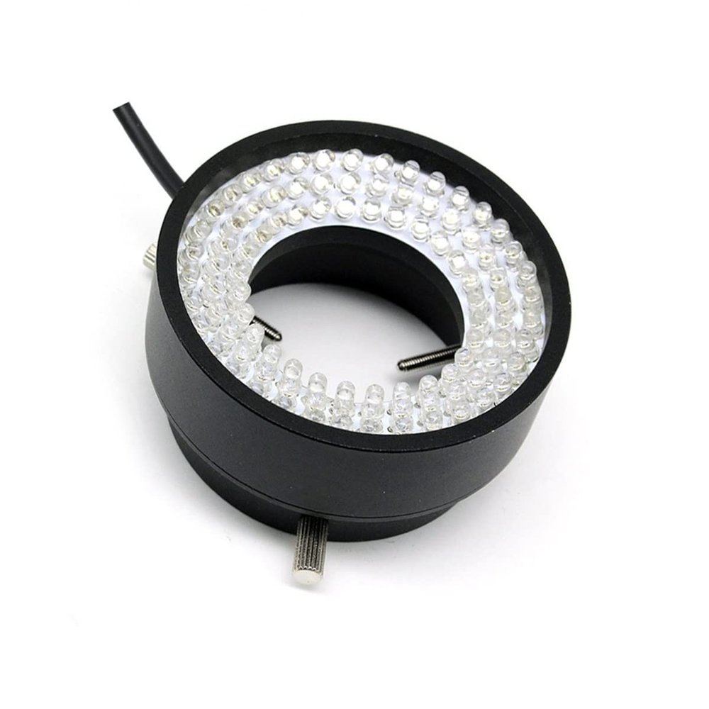 JOEBO Microscope Kit Microscope Top LED Ring Light Source Industrial Camera CCD Vision Light Source Inner Diameter 50 mm 96 LED Adjustable Brightness Microscope Lens Adapters (Color : Blue)