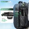 Fotopro 59" Carbon Fiber Travel Tripod, Compact Video Tripods with Fluid Head, Detachable Monopod with Arca-Swiss Quick Release Plate and Bag, Camera Tripod Load up to 8KG/17.63lbs, Green view 2