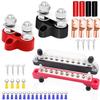 Aienxn 12V Bus Bar Marine 2 x 1/4" (M6) Terminal Studs and 5/16" (M8) Dual Studs view 1