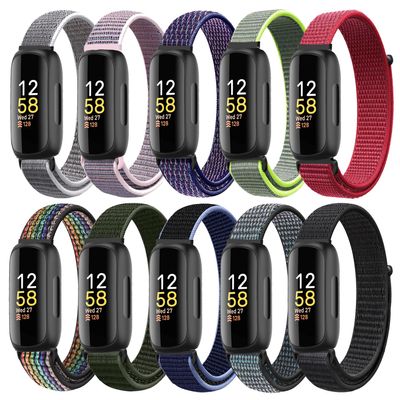 10 Packs Nylon Band Compatible with Fitbit Inspire 3/Inspire 2/Inspire HR/Inspire/Fitbit Ace 3/Ace 2 for Women Men, Adjustable Sport Stretchy Braided Solo Loop Strap for Fitbit Inspire 2/3