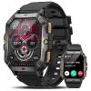 Military Smart Watches for Men (Answer/Make Calls), 2.02'' Fitness Smart Watch for Android and iPhone, Waterproof Fitness Tracker with Blood Pressure/Heart Rate/Sleep/100+ Sport Modes, Watches for Men view 1