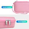 BOVKE Carrying Case Compatible with JBL Go 4 Portable Bluetooth Wireless Speaker, Extra Mesh Pocket for Charging Cables and Accessories, Pink view 3