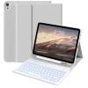 BQDIYOO for iPad 11th 10th Generation Case with Keyboard 2025 2022, 11 inch A16/10.9" 7 Color Backlit Wireless Detachable Keyboard Case with Pencil Holder, Auto Sleep/Wake Tablet Cover, Gray view 1
