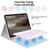 BQDIYOO for iPad 11th 10th Generation Case with Keyboard 2025 2022, 11 inch A16/10.9" 7 Color Backlit Wireless Detachable Keyboard Case with Pencil Holder, Auto Sleep/Wake Tablet Cover, Gray view 4
