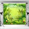 12x8ft Animation Jungle Backdrop Jungle Safari Green Photography Background Kids Jungle Themed Birthday Baby Shower Party Decoration Supplies Photo Booth Props view 3
