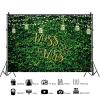 10x6.5ft Greenery Wedding Backdrop Gold Miss to Mrs Green Grass Leaves Wall Photography Background Bridal Shower Wedding Party Decoration Banner Photo Booth Props view 2