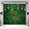 10x6.5ft Greenery Wedding Backdrop Gold Miss to Mrs Green Grass Leaves Wall Photography Background Bridal Shower Wedding Party Decoration Banner Photo Booth Props view 3