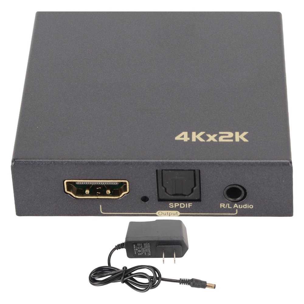 Vikye 4K 30Hz Fiber Optic Extractor with 5.1 Sound Converter, Fast Heat Dissipation, Long Distance AV Sync for (US Plug)