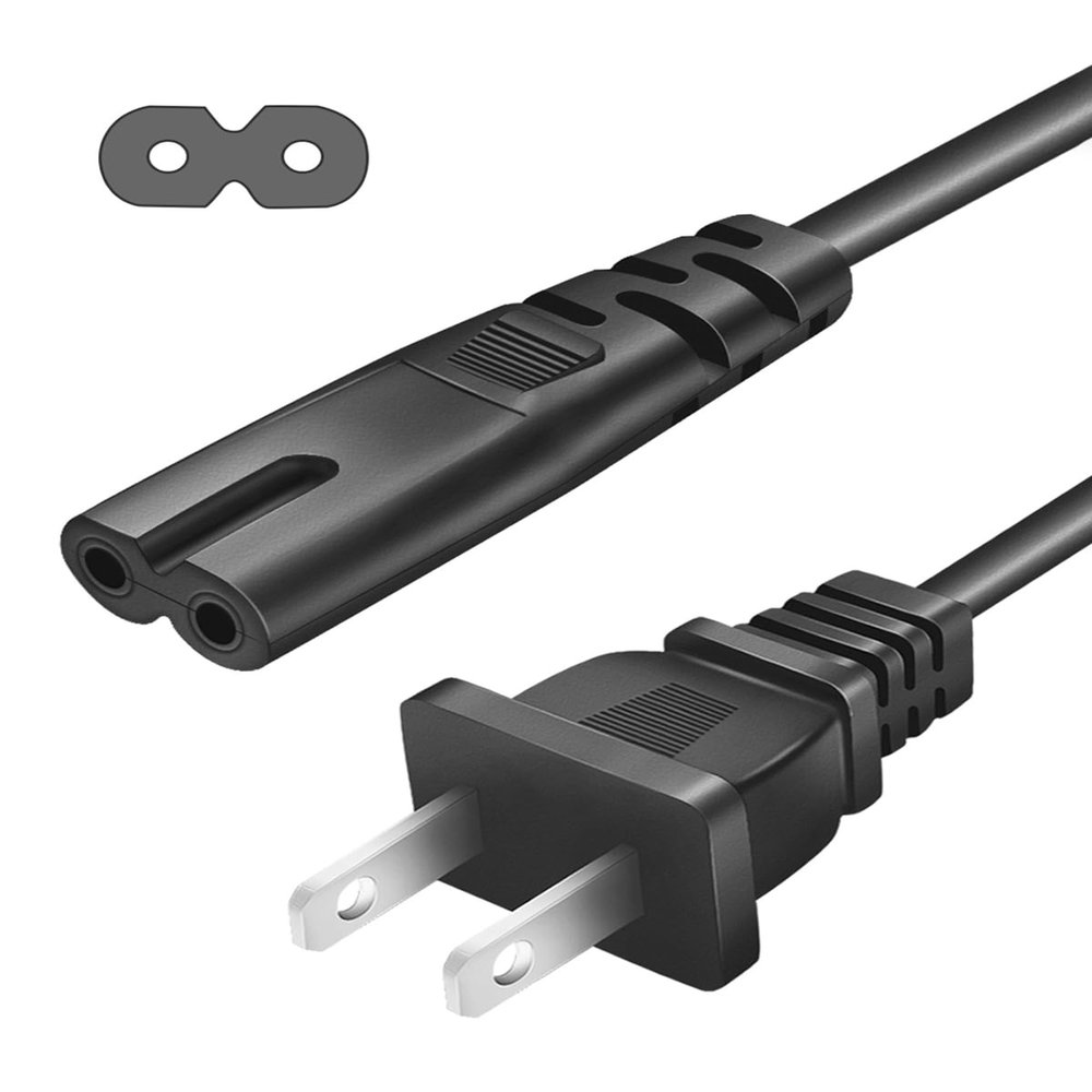 2 Prong Power Cord for Samsung TV UN40 UN43 UN48 UN49 UN50 UN55 UN60 UN65 UN70 UN75 UN78 Series 4k Smart TV Replacement Charger AC Power Cord Cable P/N 3903-000853 3903-000599 3903-001117 (3 Feet)