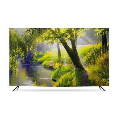 GSGC TV Cover TV Dust Cover Indoor 32-80 Inch LCD TV Screen Protector Landscape Printing Art Decoration Cloth For Desktop Wall Hanging Curved Television Screen Decorative-Green3||49-52 inch