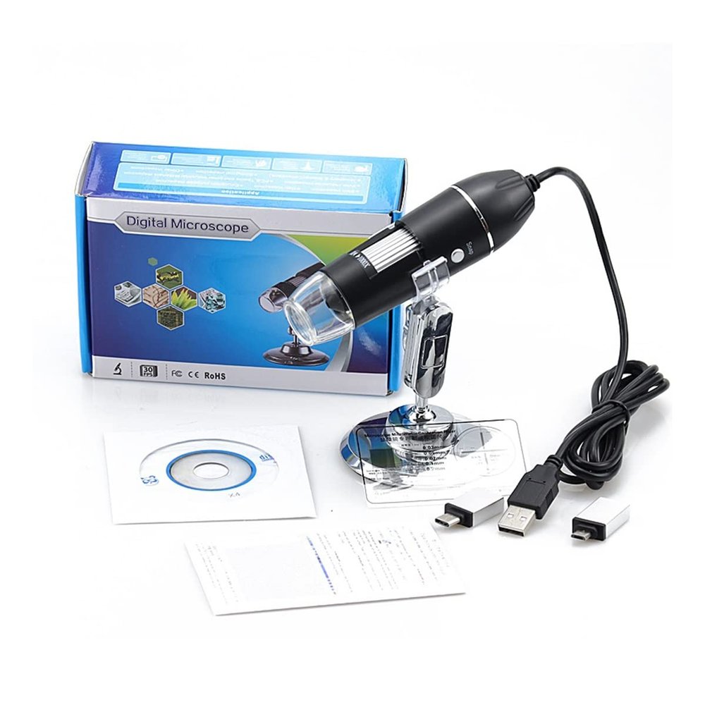 JOEBO Microscope Kit 1600x 1000x 500x Electronic Microscope Type-c Biological Microscope Microscope Lens Adapters (Size : 1600X)