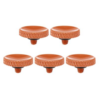 PATIKIL Camera Shutter Button, 5 Pack Soft Shutter Release Button Pure Copper Camera Button Knurled Suitable for Nikon for Fujifilm for Leica DSLR/SLR Camera, Orange