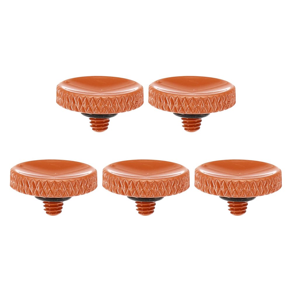 PATIKIL Camera Shutter Button, 5 Pack Soft Shutter Release Button Pure Copper Camera Button Knurled Suitable for Nikon for Fujifilm for Leica DSLR/SLR Camera, Orange