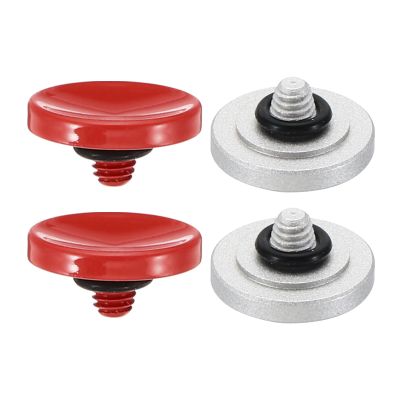 PATIKIL Camera Shutter Button, 2 Pack Soft Shutter Release Button Pure Copper Camera Button Concave Suitable for Nikon for Fujifilm for Leica DSLR/SLR Camera, Red Silver