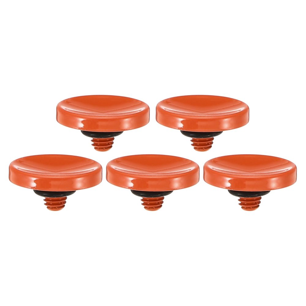 PATIKIL Camera Shutter Button, 5 Pack Soft Shutter Release Button Pure Copper Camera Button Concave Suitable for Nikon for Fujifilm for Leica DSLR/SLR Camera, Orange