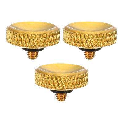 PATIKIL Camera Shutter Button, 3 Pack Soft Shutter Release Button Pure Copper Camera Button Carved Suitable for Nikon for Fujifilm for Leica DSLR/SLR Camera, Golden