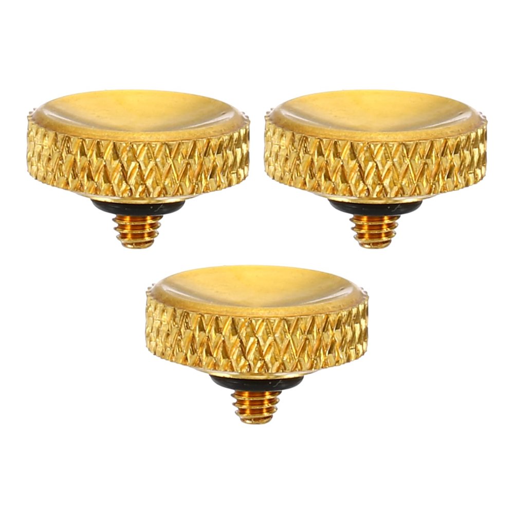 PATIKIL Camera Shutter Button, 3 Pack Soft Shutter Release Button Pure Copper Camera Button Carved Suitable for Nikon for Fujifilm for Leica DSLR/SLR Camera, Golden