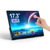WCKUN 17.3 Inch Portable Touch Monitor 4K UHD 3840 2160 100% NTSC Metal Shell Tempered Glass, Dual Speaker,Stand & Sleeve, USB-C, HDMI, HDR, Freesync,Plug & Play, for Laptop, Mac, Phone,Swicth view 1