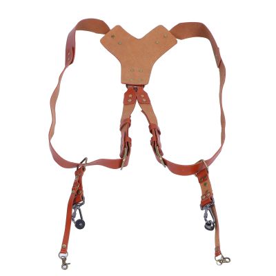 Adjustable Dual PU Leather Rivet Camera Harness Strap Accessory Safety and Stability Suitable for Any Camera with a 4in Tripod Stand