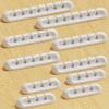 Apromisith USB Cable Organizer Clips Cord Holder,10 Packs (3-5-7-Slots) White Self Adhesive Desk Cord Cable Management view 1