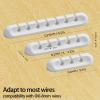 Apromisith USB Cable Organizer Clips Cord Holder,10 Packs (3-5-7-Slots) White Self Adhesive Desk Cord Cable Management view 2